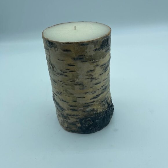 Large Candle Brown Tan Tree Trunk Log Wax - Picture 5 of 10